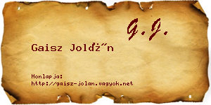 Gaisz Jolán névjegykártya